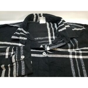 Unbranded Womens‎ Flannel Plaid Shirt Long Sleeve Button Up Large